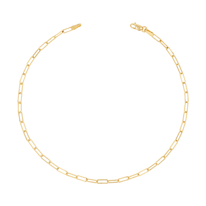 Dainty Paper Clip Anklet - Lotus Diamond