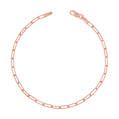 Dainty Paper Clip Bracelet - Lotus Diamond