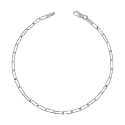Dainty Paper Clip Bracelet - Lotus Diamond