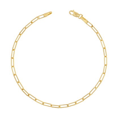 Dainty Paper Clip Bracelet - Lotus Diamond