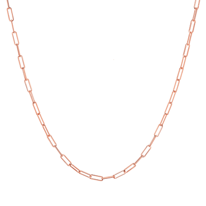 Dainty Paper Clip Chain Necklace - Lotus Diamond