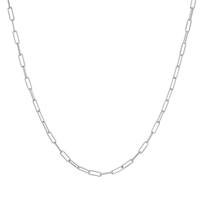 Dainty Paper Clip Chain Necklace - Lotus Diamond