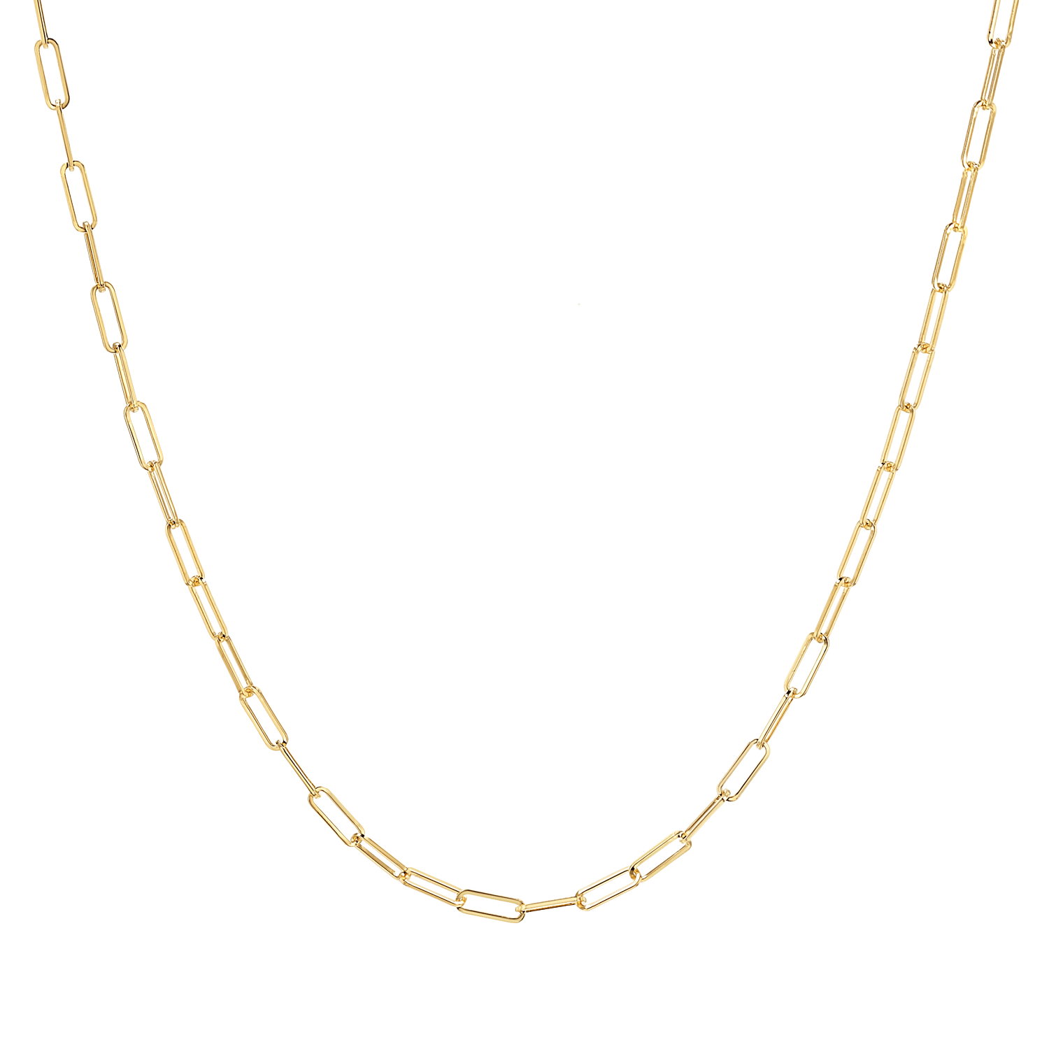 Dainty Paper Clip Chain Necklace - Lotus Diamond