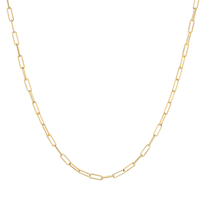Dainty Paper Clip Chain Necklace - Lotus Diamond
