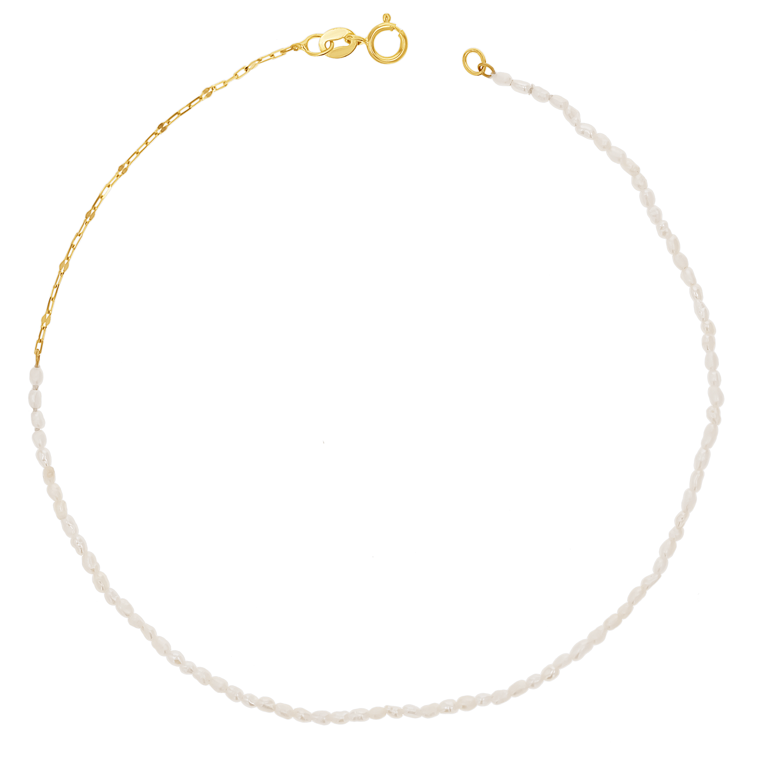 Dainty Pearl Anklet - Lotus Diamond