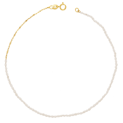 Dainty Pearl Anklet - Lotus Diamond