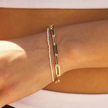 Dainty Pearl Bracelet - Lotus Diamond