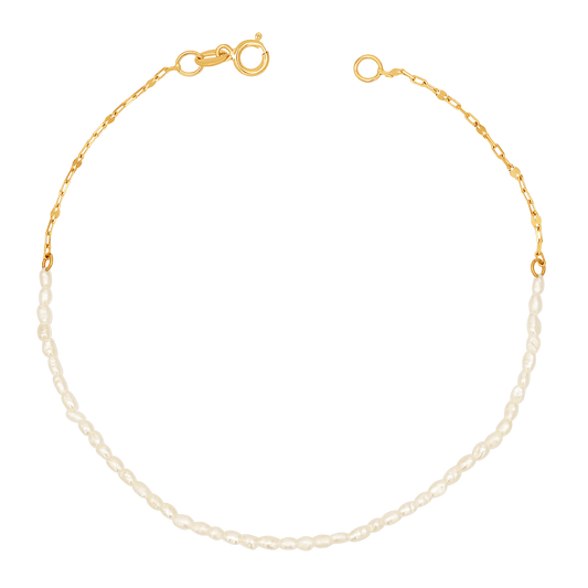 Dainty Pearl Bracelet - Lotus Diamond