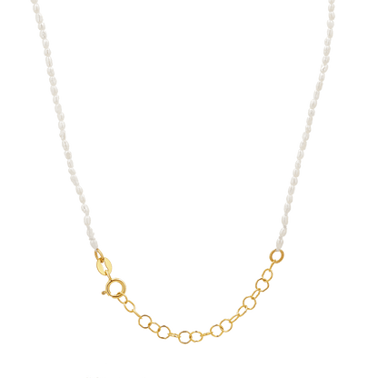 Dainty Pearl Necklace - Lotus Diamond