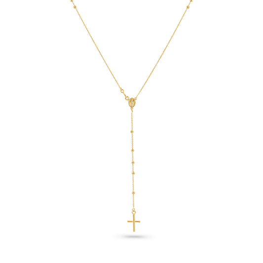 Dainty Rosary Necklace - Lotus Diamond