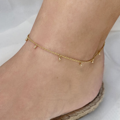 Dangle Ball Anklet - Lotus Diamond