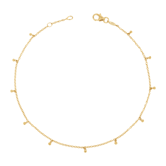Dangle Ball Anklet - Lotus Diamond