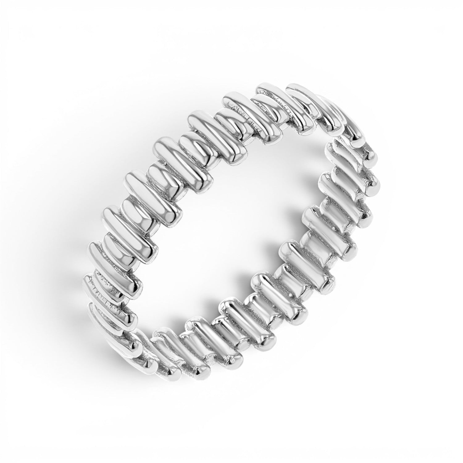 Deco Bar Ring - Lotus Diamond