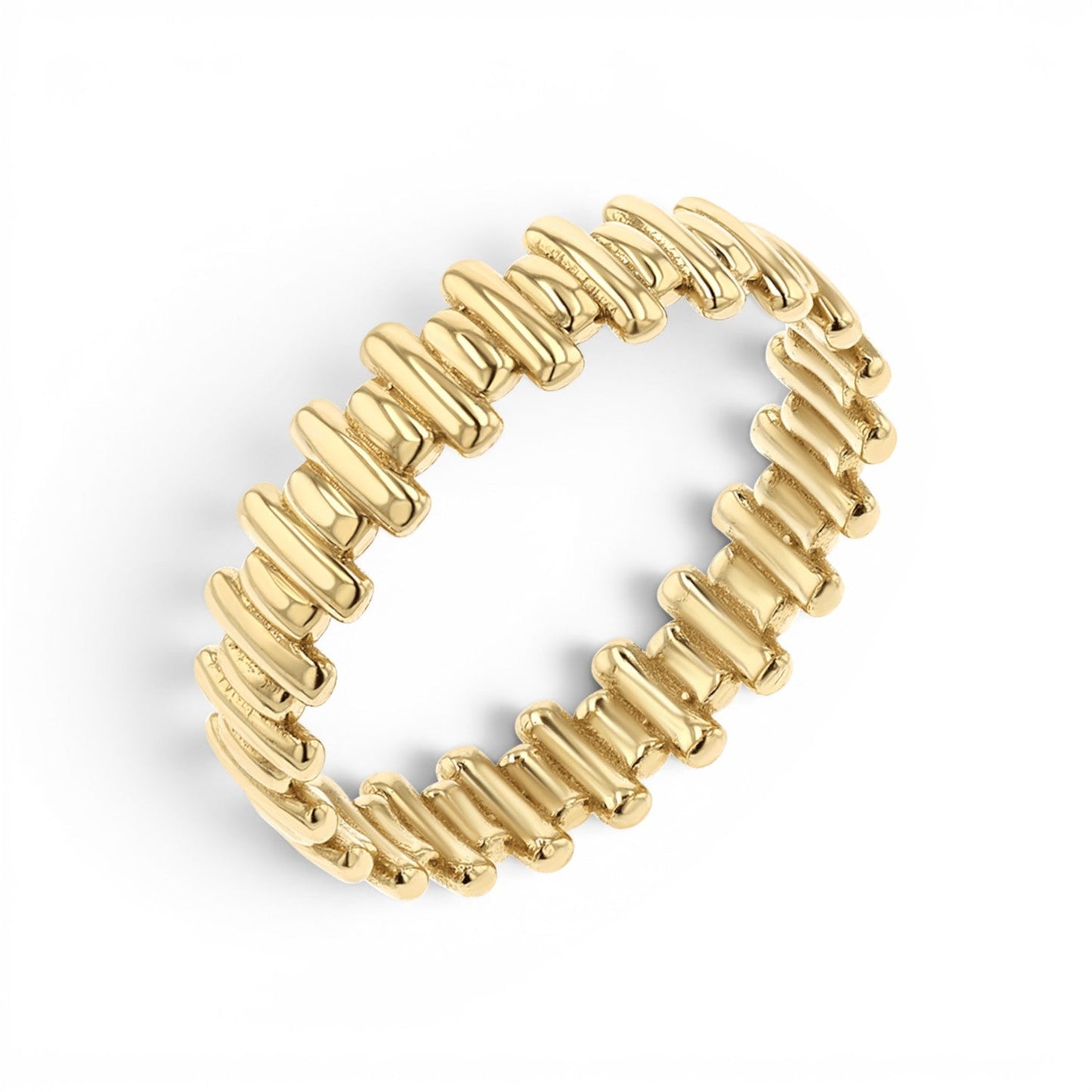 Deco Bar Ring - Lotus Diamond