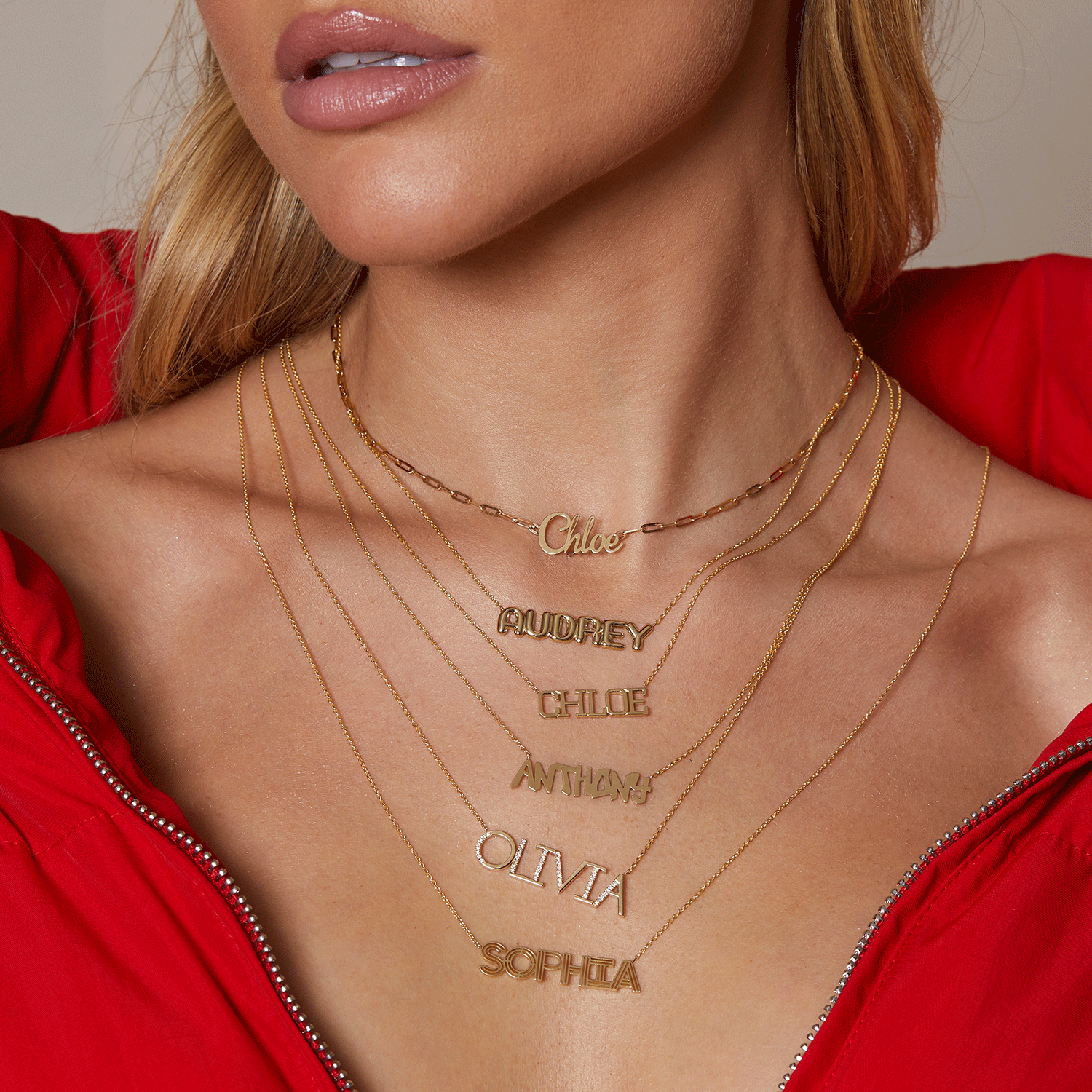Deco Cut - Out Name Necklace - Lotus Diamond