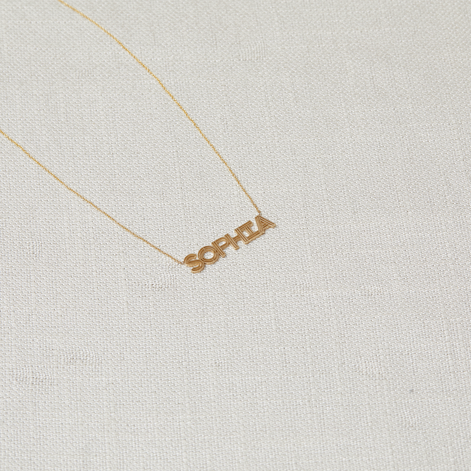 Deco Cut - Out Name Necklace - Lotus Diamond