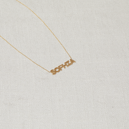 Deco Cut - Out Name Necklace - Lotus Diamond