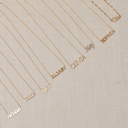Deco Cut - Out Name Necklace - Lotus Diamond