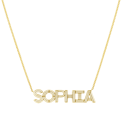 Deco Cut - Out Name Necklace - Lotus Diamond