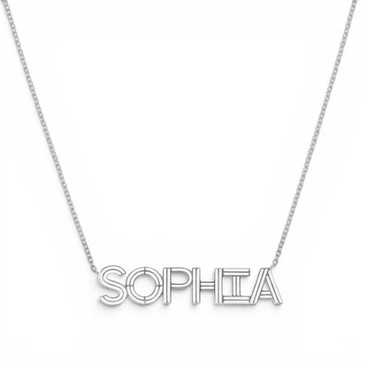 Deco Cut - Out Name Necklace - Lotus Diamond