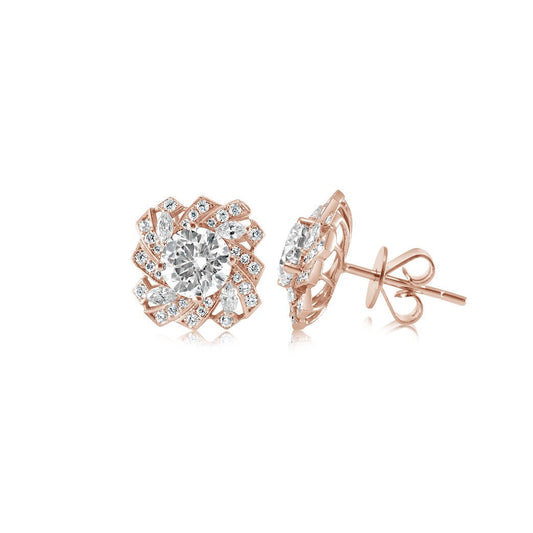 Diamond 18K earrings setting - Lotus Diamond