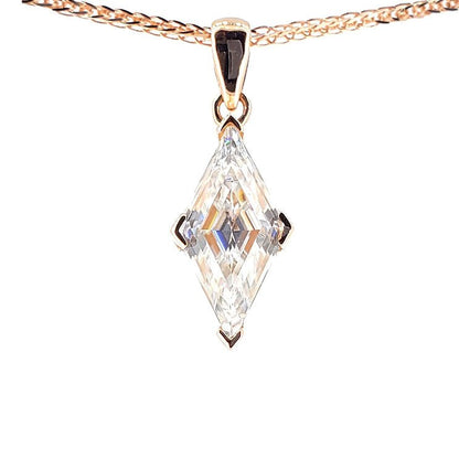 Diamond 18K Gold Necklace Pendant - Lotus Diamond