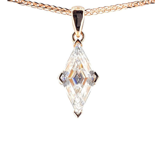 Diamond 18K Gold Necklace Pendant - Lotus Diamond