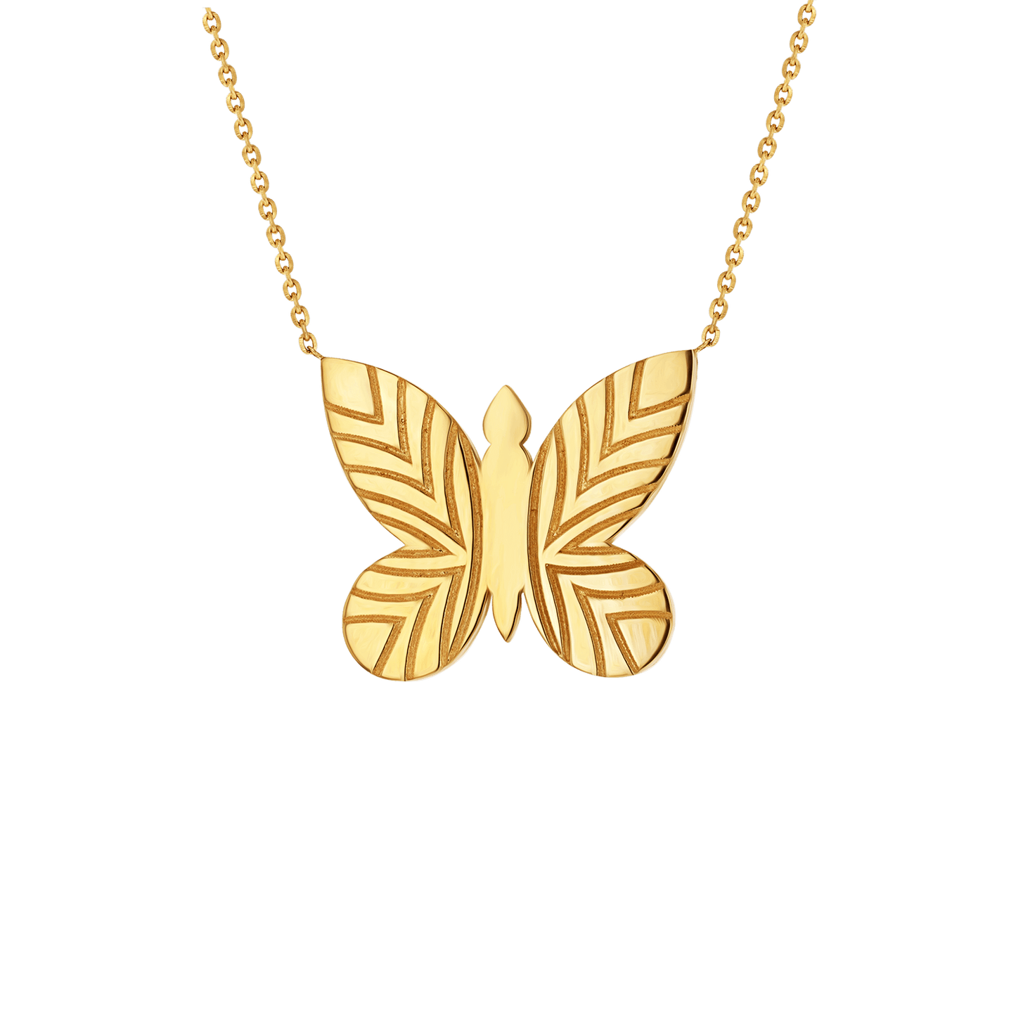 Diamond Abalone Inlay Butterfly Necklace - Lotus Diamond