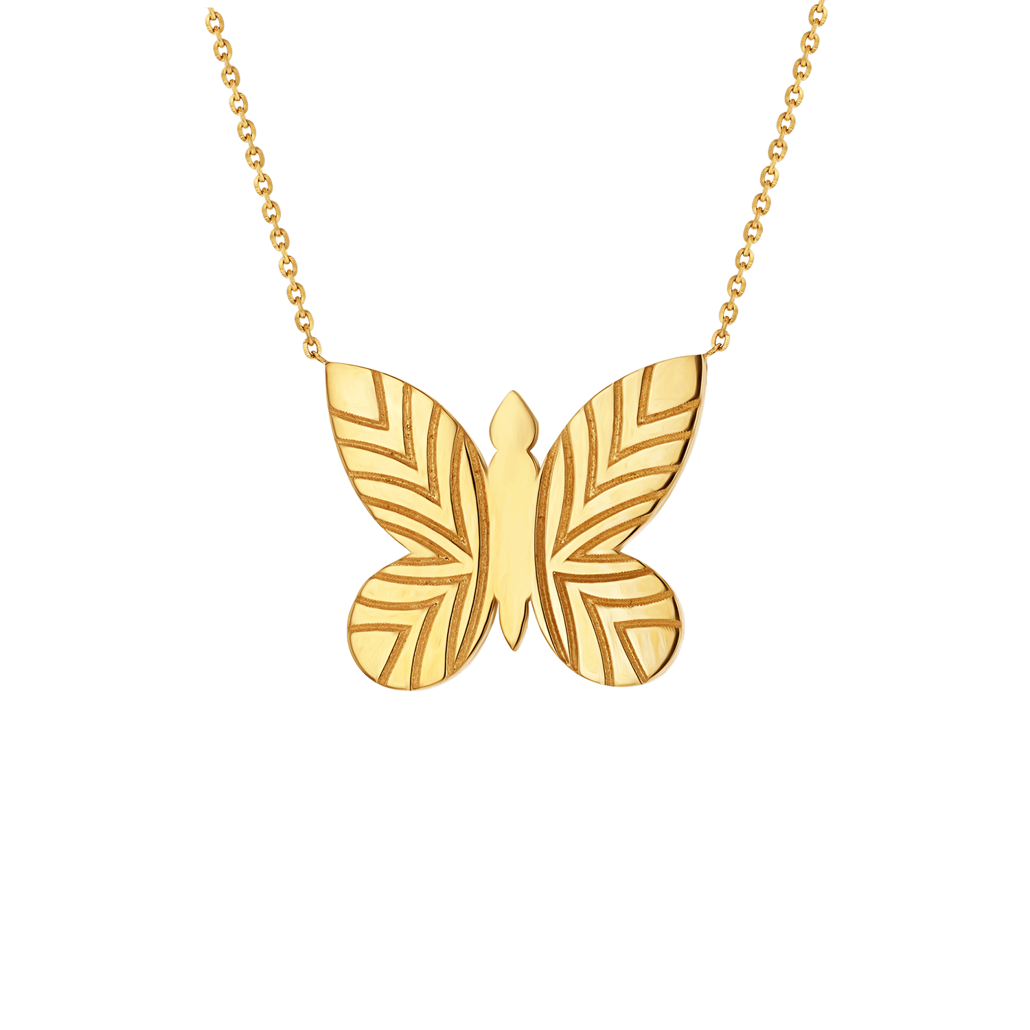 Diamond Abalone Inlay Butterfly Necklace - Lotus Diamond