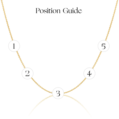 Diamond Asymmetrical Multi Initial Necklace - Lotus Diamond