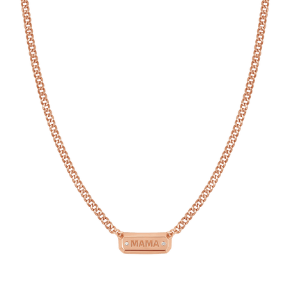 Diamond Beveled ID Cuban Chain Necklace - Lotus Diamond