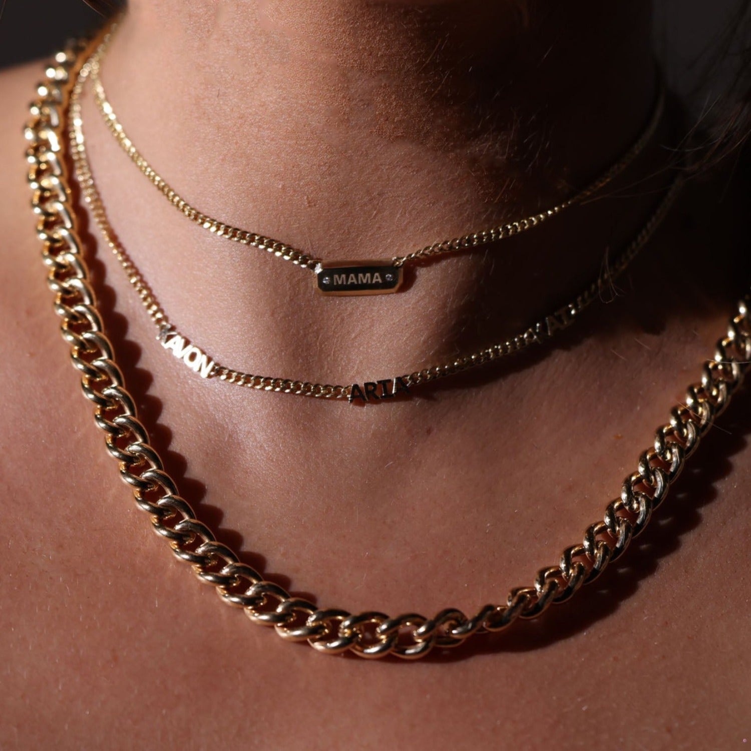 Diamond Beveled ID Cuban Chain Necklace - Lotus Diamond