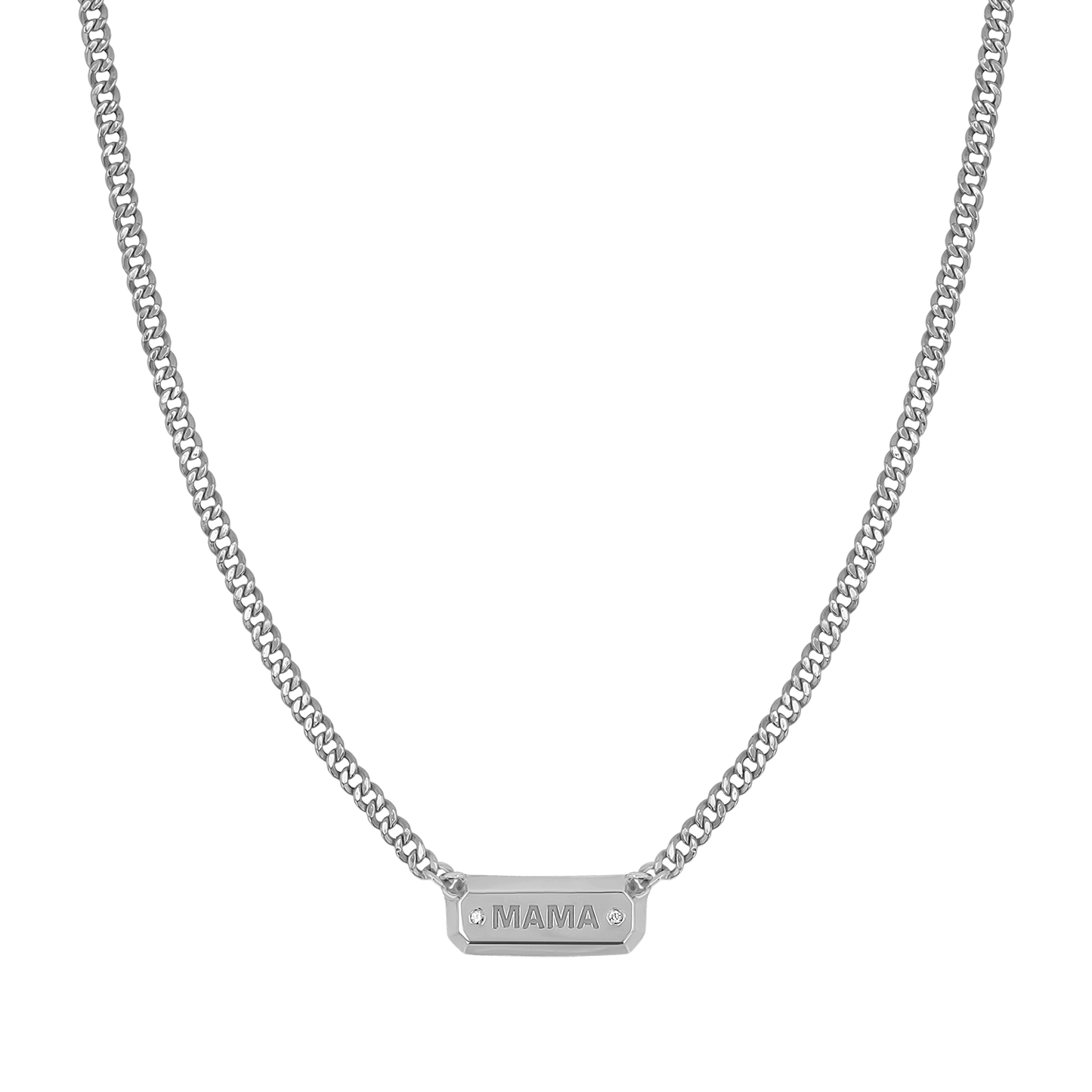 Diamond Beveled ID Cuban Chain Necklace - Lotus Diamond
