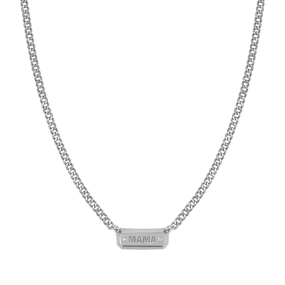 Diamond Beveled ID Cuban Chain Necklace - Lotus Diamond