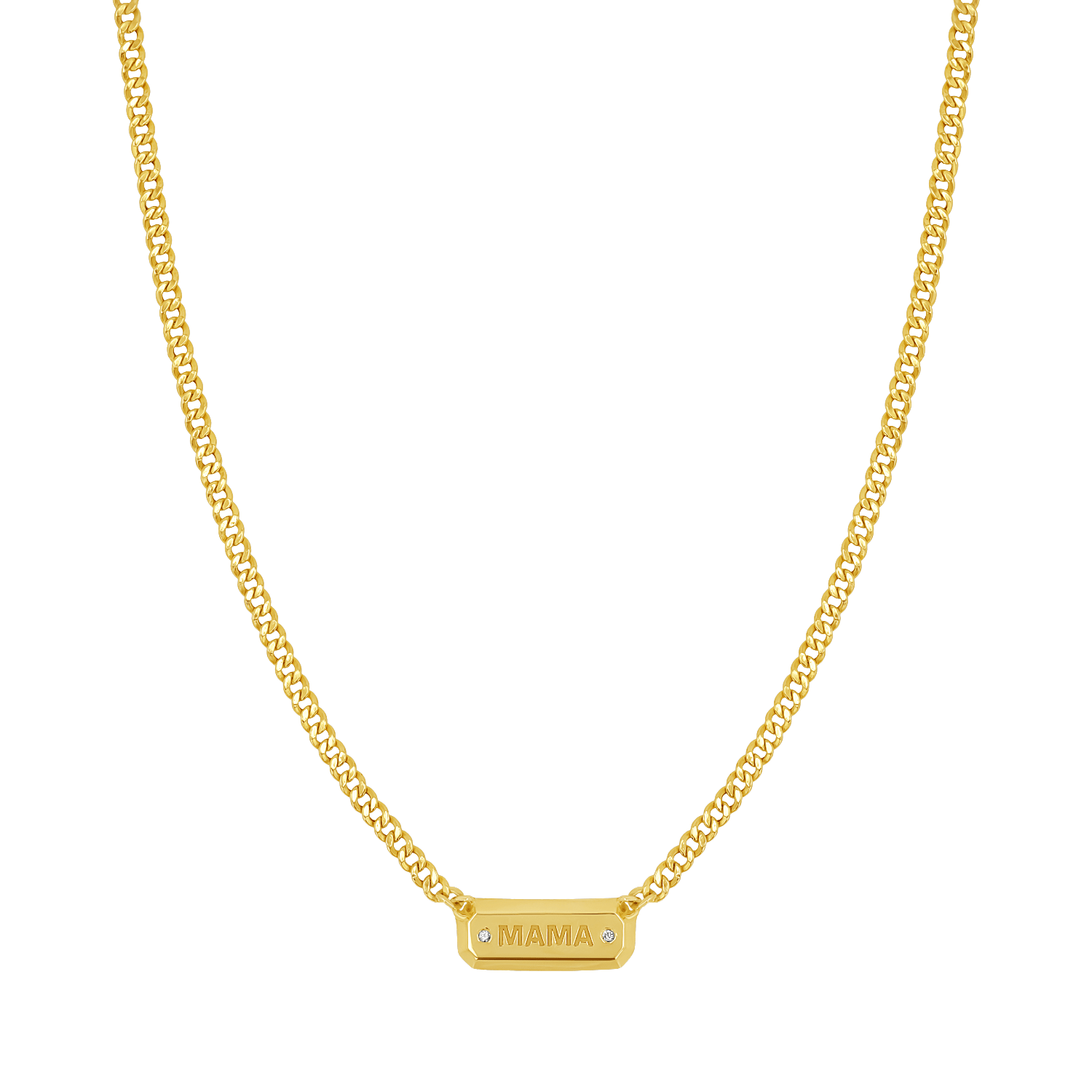 Diamond Beveled ID Cuban Chain Necklace - Lotus Diamond