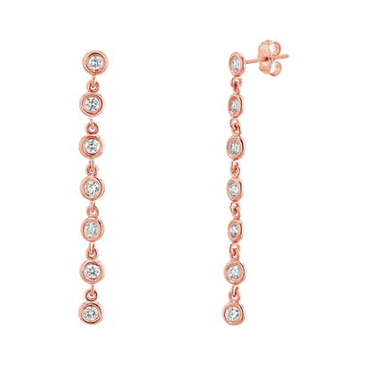 Diamond Bezel Chain Drop Earring - Lotus Diamond