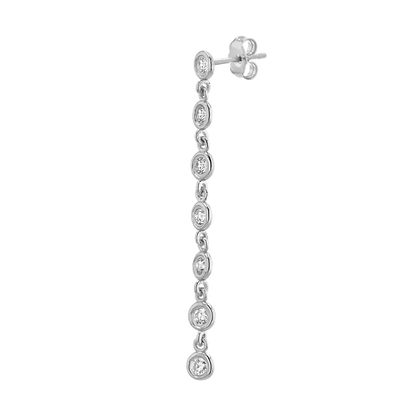 Diamond Bezel Chain Drop Earring - Lotus Diamond