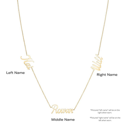 Diamond Bezel Custom Name Necklace - Lotus Diamond