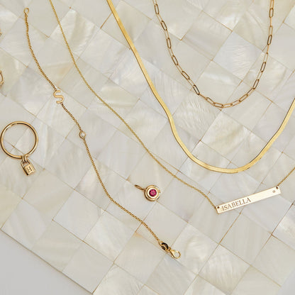 Diamond Bezel Multi Initial Bracelet - Lotus Diamond
