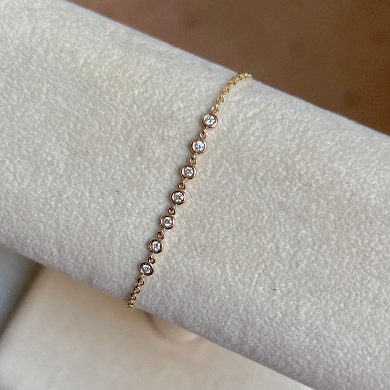 Diamond Bezel Station Bracelet - Lotus Diamond