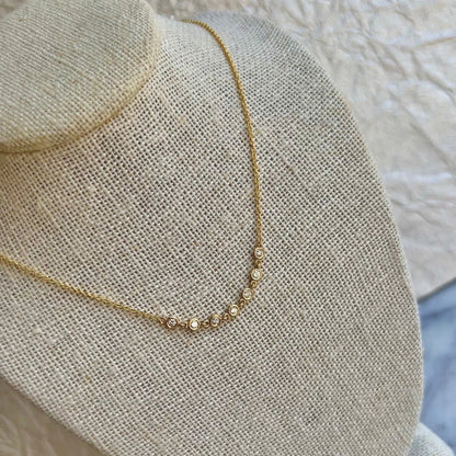 Diamond Bezel Station Necklace - Lotus Diamond