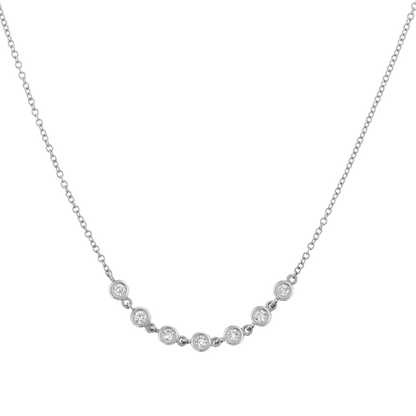 Diamond Bezel Station Necklace - Lotus Diamond