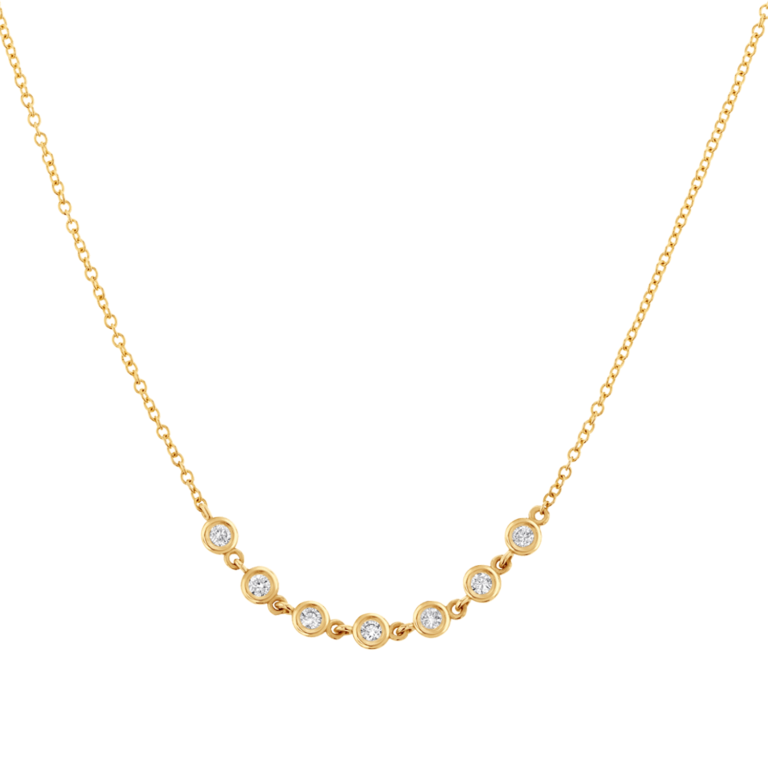 Diamond Bezel Station Necklace - Lotus Diamond