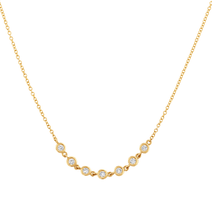 Diamond Bezel Station Necklace - Lotus Diamond