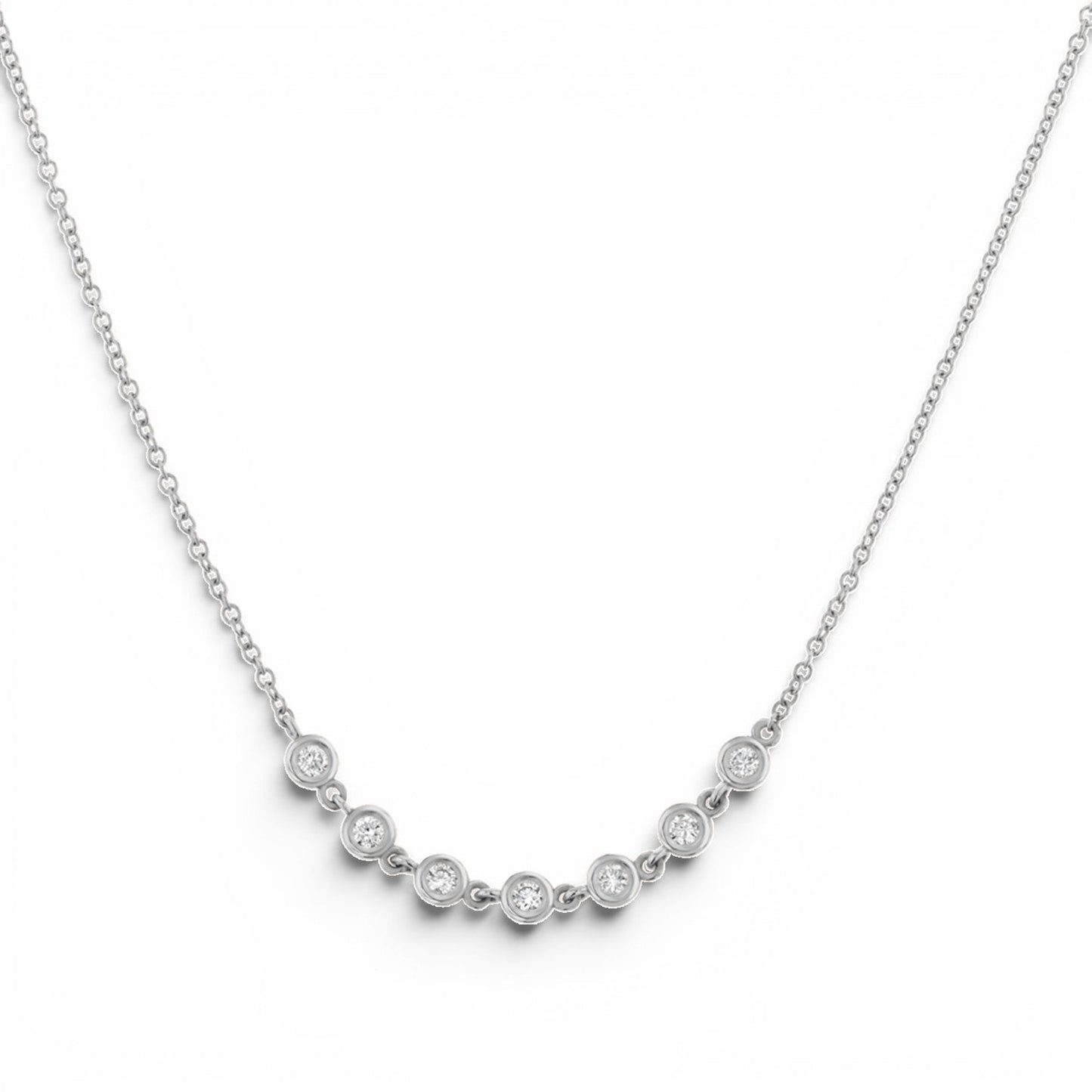 Diamond Bezel Station Necklace - Lotus Diamond