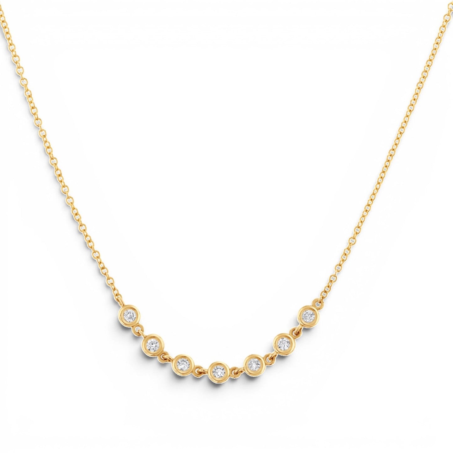 Diamond Bezel Station Necklace - Lotus Diamond