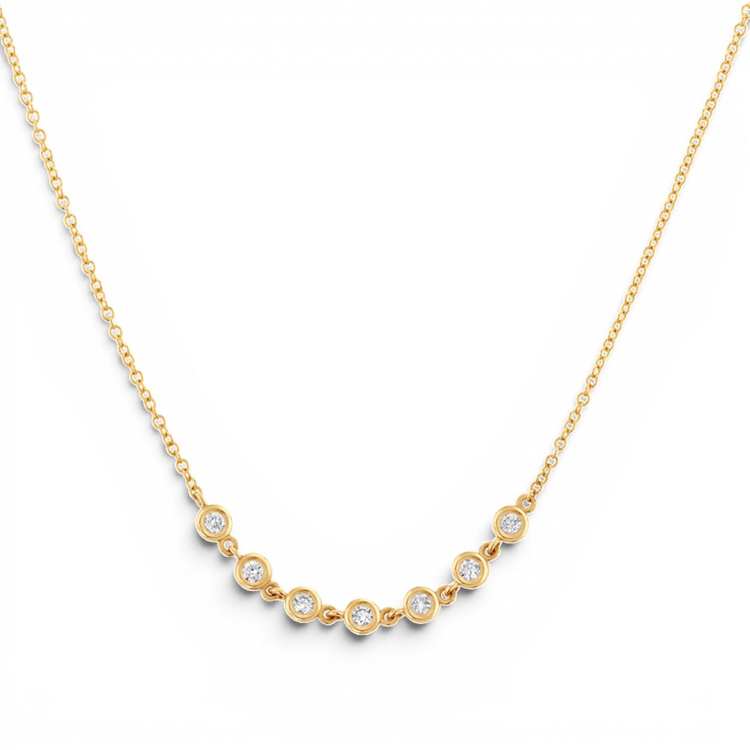 Diamond Bezel Station Necklace - Lotus Diamond