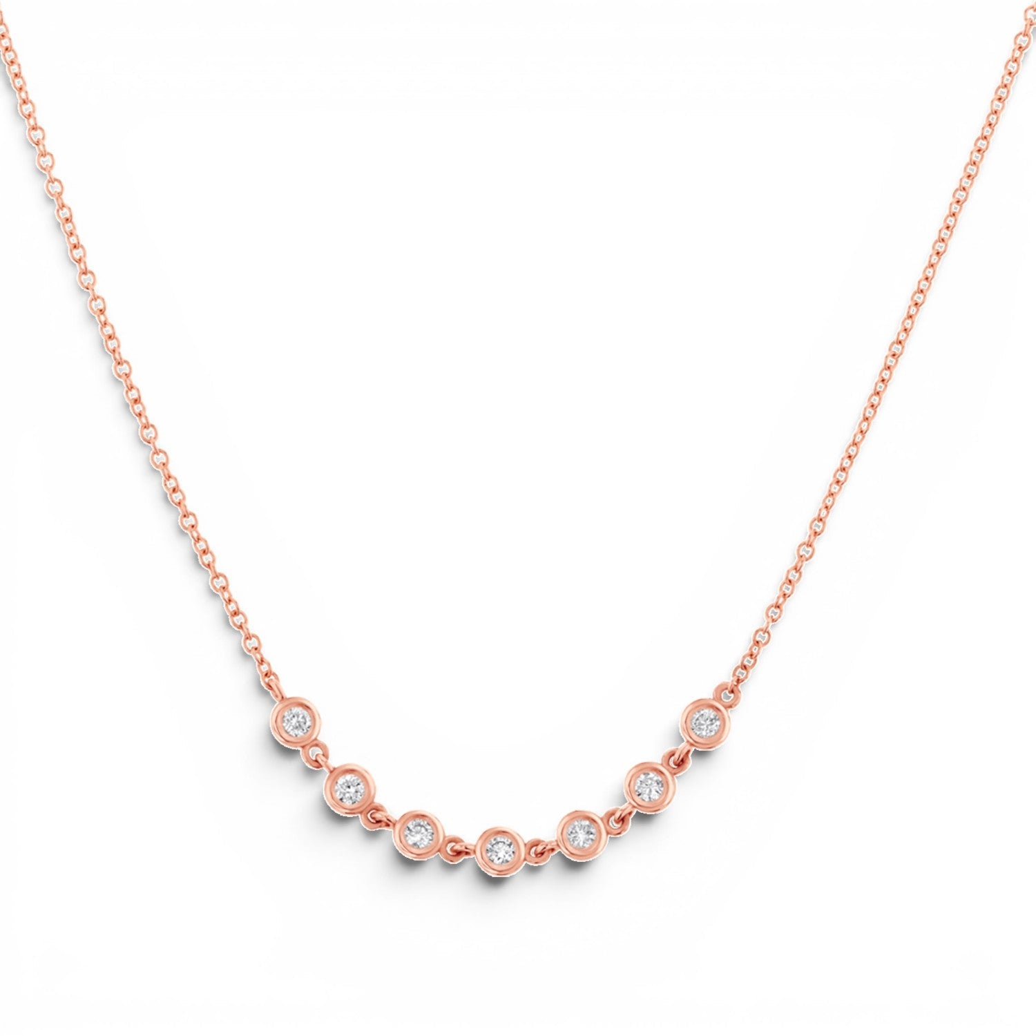 Diamond Bezel Station Necklace - Lotus Diamond