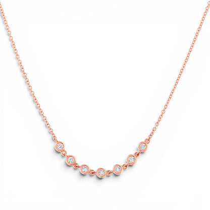 Diamond Bezel Station Necklace - Lotus Diamond