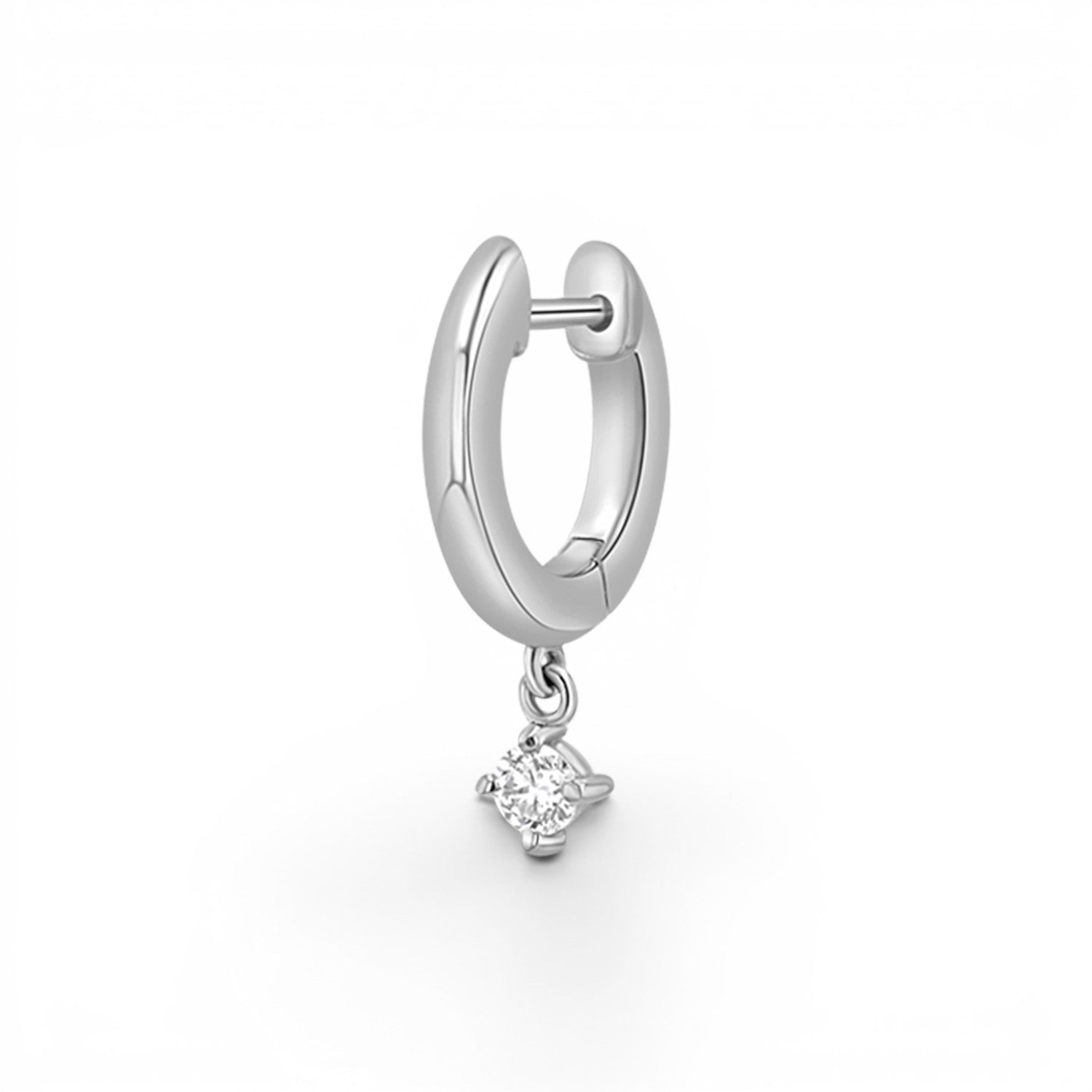 Diamond Charm Drop Huggies - Lotus Diamond